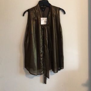 Apostrophe sheer bronze top